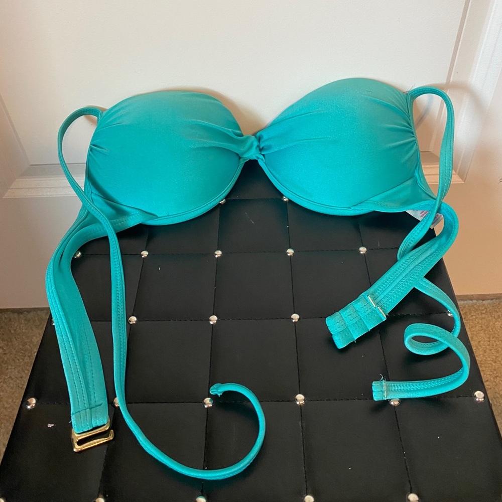 Turquoise padded swim top